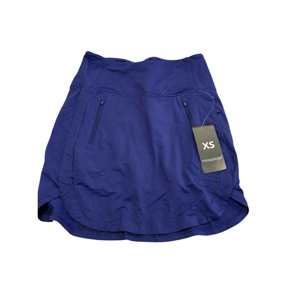 IBKÜL Womens Straight 17.5 Inch Skort Navy Blue IceFil UPF 50+ 28000 XS